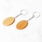 원목 열쇠고리 타원 4.8x3.3cm 두께7mm 12개입