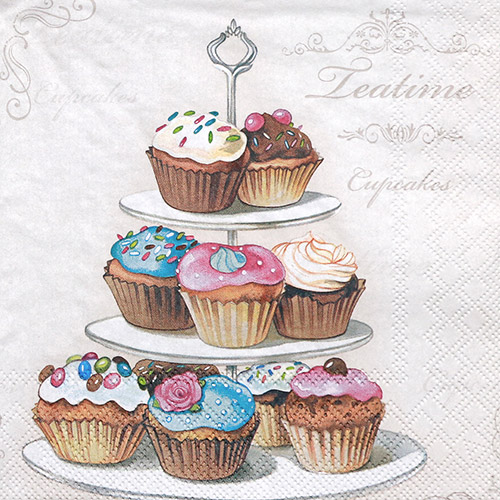 냅킨아트 13312920 Cupcakes on Etagere 냅킨20매 33x33cm 2270