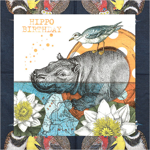 냅킨아트 1333176 Hippo Birthday 냅킨20매 33x33cm 2394