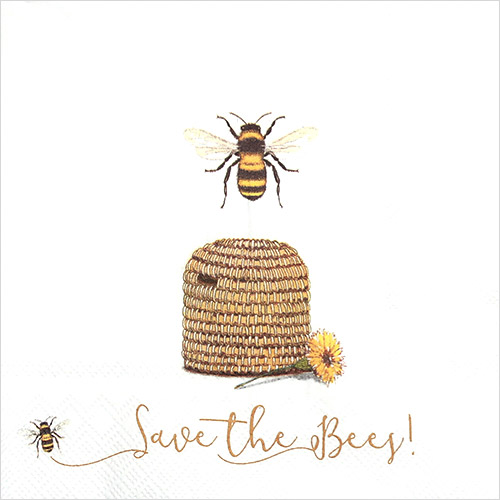 냅킨아트 L769890 SAVE THE BEES! White 냅킨20매 33x33cm 2651
