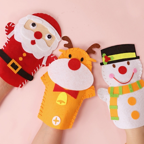 DIY 부직포 실꿰기 크리스마스 손인형 놀이 집콕놀이