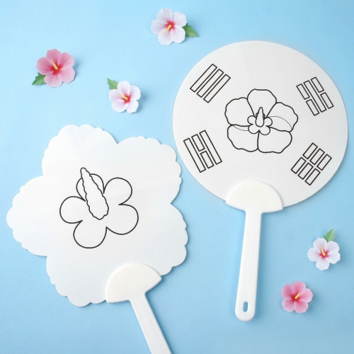 우리 나라 사랑 PVC 태극기 무궁화 부채