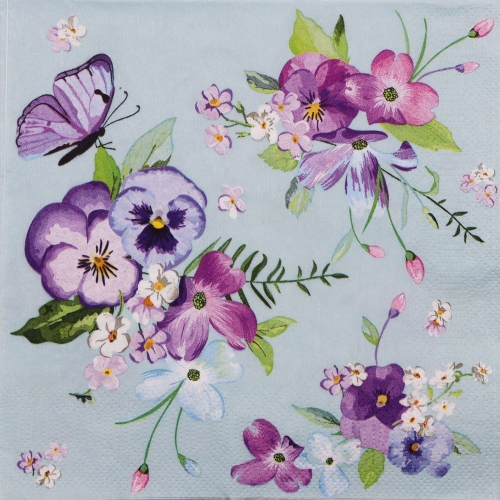 냅킨아트 SDWI005601 Spring Flowers on blue Background 냅킨20매 33x33cm