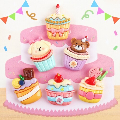 미니어처 생일 초 동물 컵케이크 장식 데코 5개입