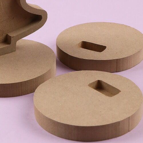 한정판매 MDF 우드 원형 밑판 9.5cm 두께 1.5cm 5개입