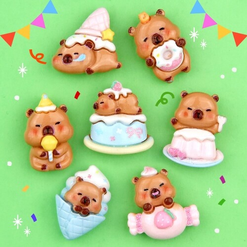 미니어처 생일 카피바라 장식 데코 10개입
