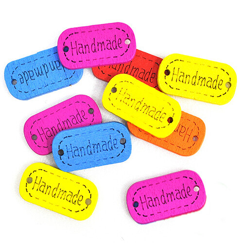 컬러라벨 라운드 중 HAND MADE 25x13mm 10개입