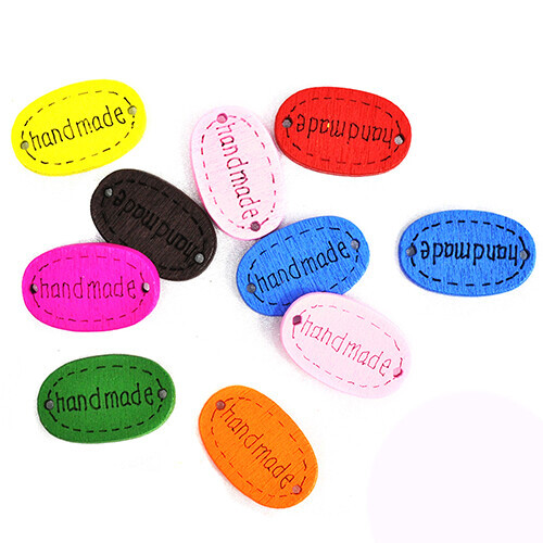 컬러라벨 타원 소 HAND MADE 18x11mm 10개입