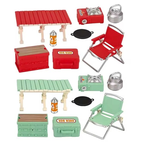 미니어처 캠핑 테이블 의자 세트 1세트