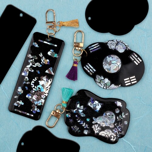 전통 모양 아크릴 자개 키링 만들기