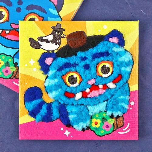 양모 캔버스 호랑이 액자 만들기