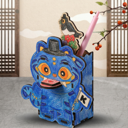 우드 DIY 미니어처 까치 호랑이 다용도 꽂이 만들기