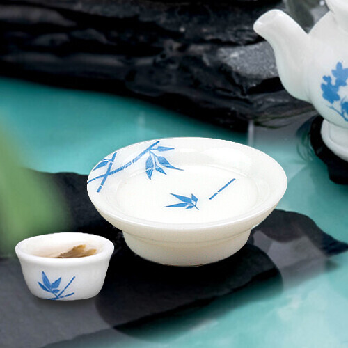 10개입 미니어처 백자 대나무 원형 그릇