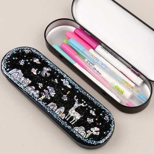 철제 타원 틴 케이스 보관함