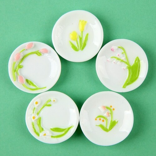 10개입 미니어처 플라워 꽃 화초 화이트 접시