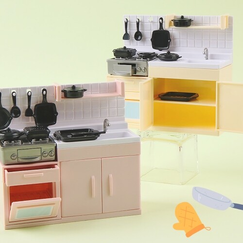 미니어처 파스텔 주방 싱크대 세트