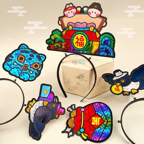 전통 포일 아트 스프링 토퍼 머리띠 만들기