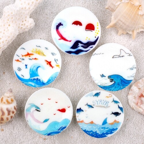 10개입 미니어처 바다 상어 파도 접시