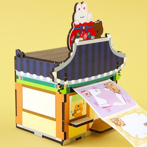 인쇄 우드 DIY 미니어처 복주머니 기와집 보관함 만들기