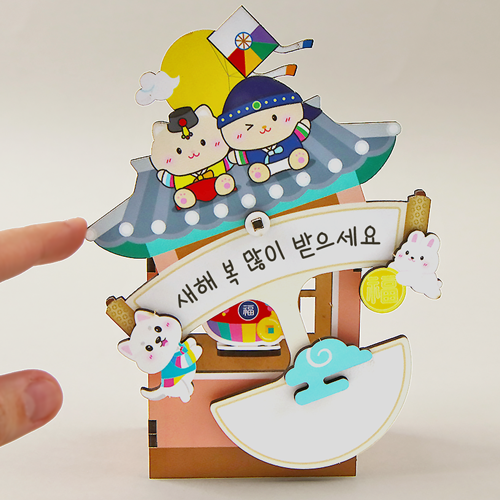 인쇄 우드 DIY 미니어처 기와집 무게 중심 무드등