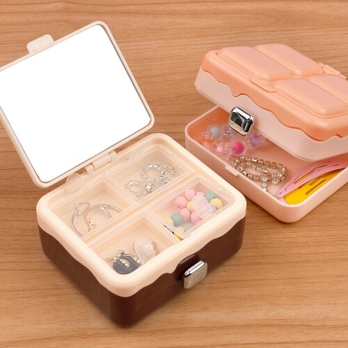 사각 거울 멜팅 초콜릿 2단 정리 다용도 보관함