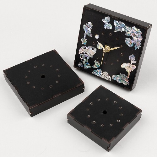 인쇄 우드 DIY 미니어처 검정 무지 정사각형 시계 만들기