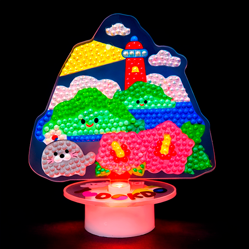 보석십자수 독도 등대 아크릴 무드등