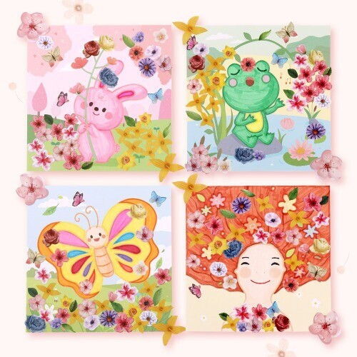 (MS) 봄꽃 압화 액자 꾸미기