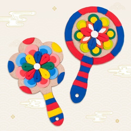 (MS) MDF 전통 문양 클레이 손거울 2인용