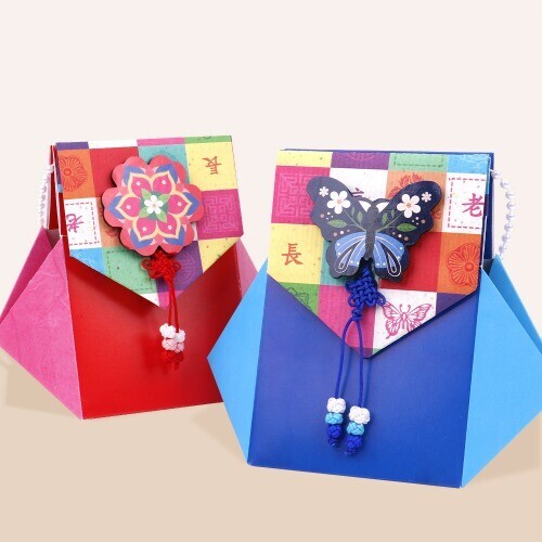 (MS) 한번에 접는 전통 조각보 복주머니