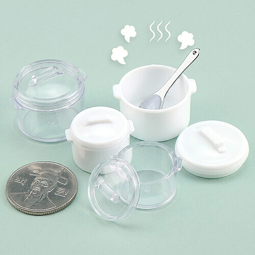 4개입 미니어처 원형 뚜껑 냄비