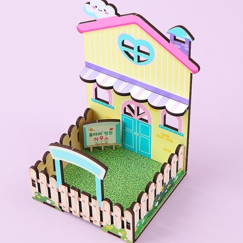 인쇄 우드 DIY 미니어처 울타리 정원 하우스 만들기