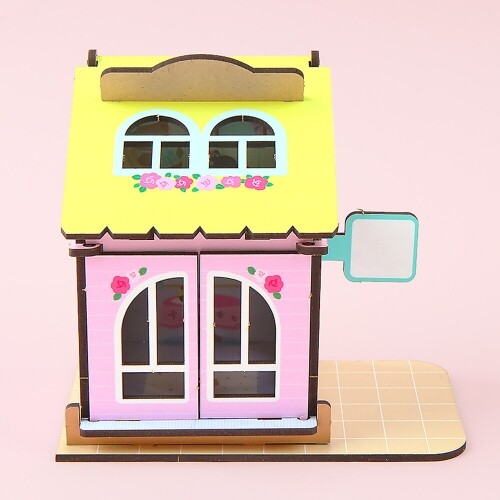 인쇄 우드 DIY 미니어처 2층 창문 하우스 만년 달력 세트