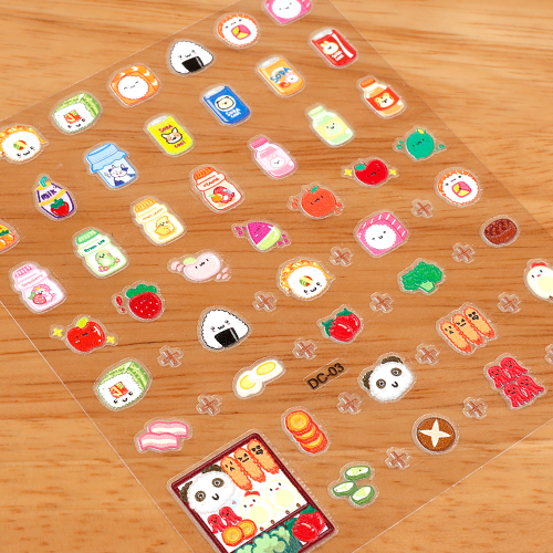 초밥 과일 도시락 야광 스티커 레진 네일아트