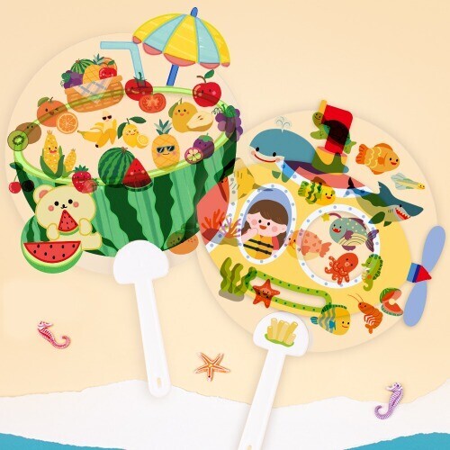 (MS) 생존수영 스티커 투명부채