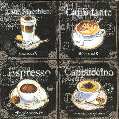 냅킨아트 13308250 Types Of Coffee 냅킨20매 33x33cm 1044