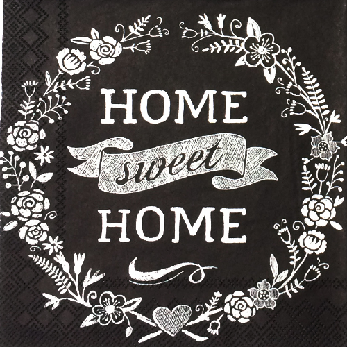 냅킨아트 599507 Home sweet home black 냅킨20매 25x25cm 0401